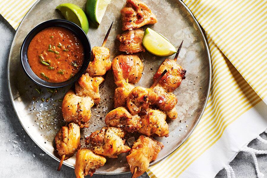 Chicken Skewers with Peanut Lime Dipping Sauce Canadian Living