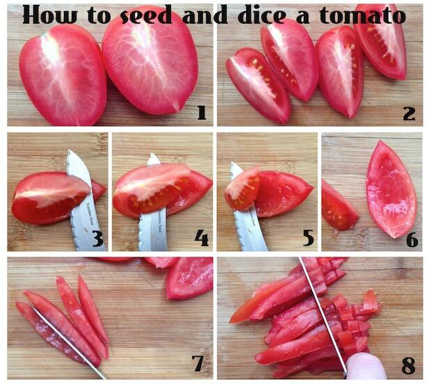 how to seed and dice a tomato