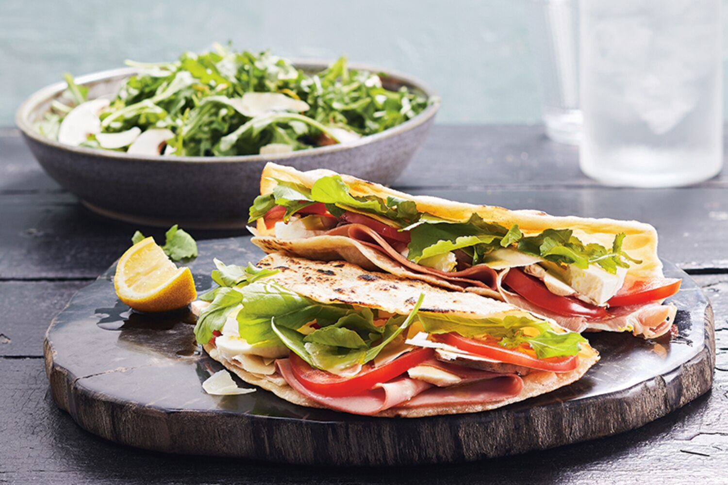 Mortadella, Prosciutto & Arugula Piadina Canadian Living