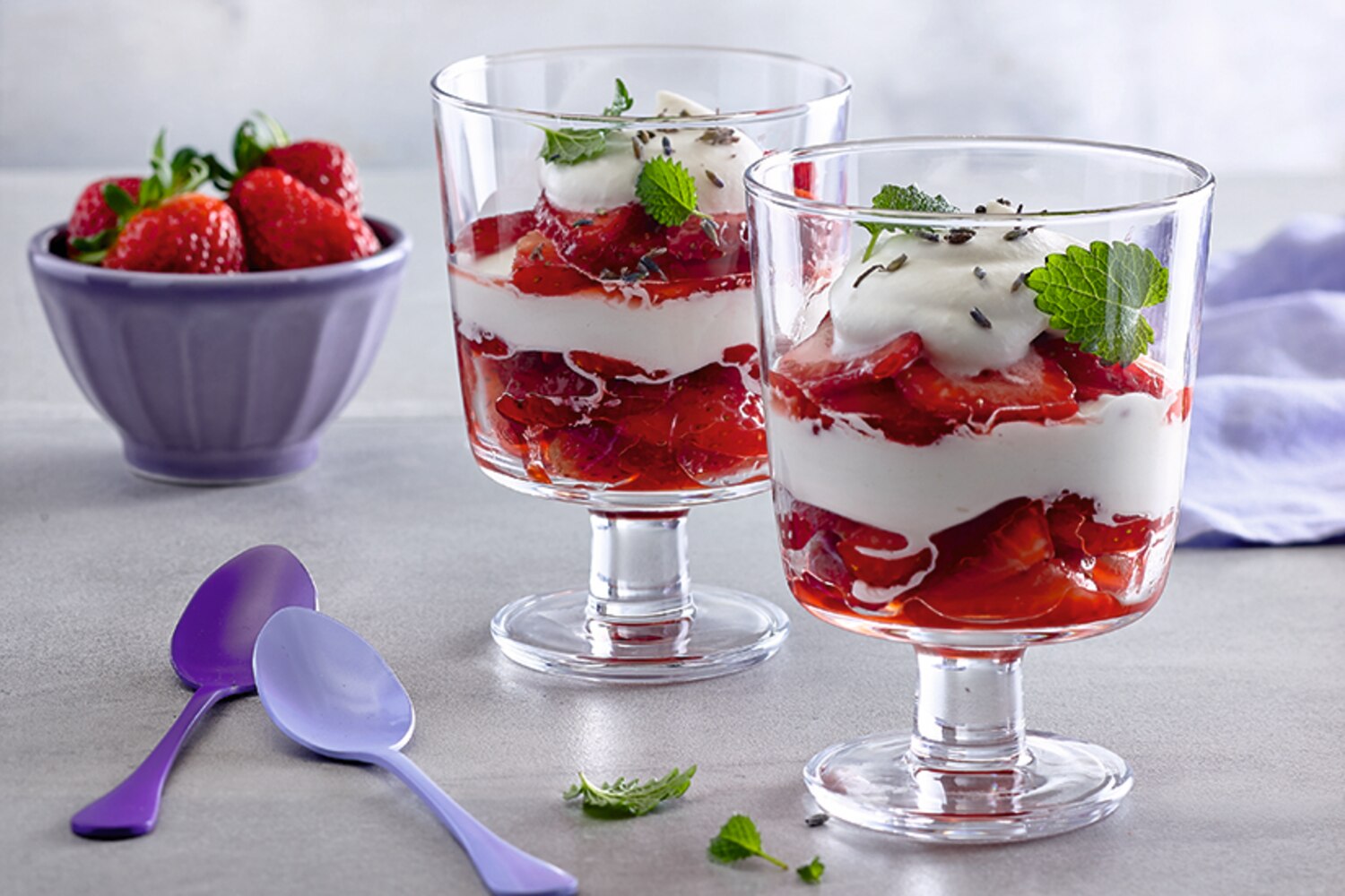 Strawberry & Lavender-Cream Cups | Canadian Living