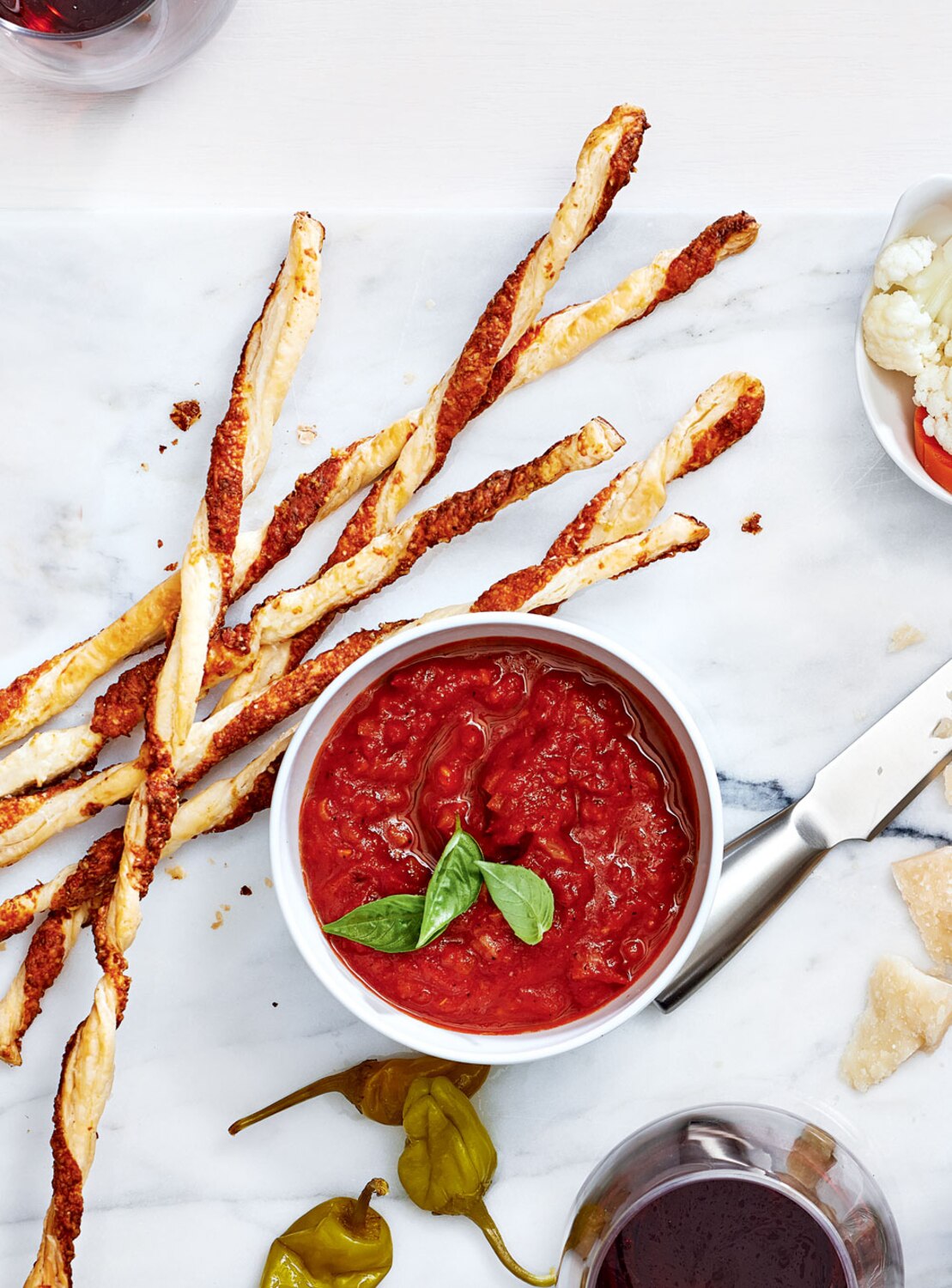 Parmesan Twists With Fresh Marinara Sauce | Canadian Living