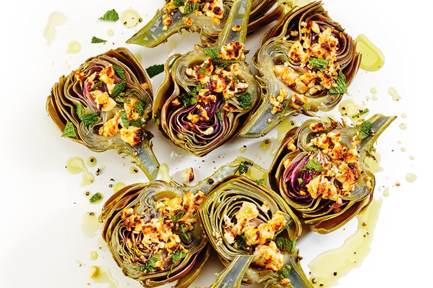 Braised Artichokes with Spiced Feta and Mint | Canadian Living