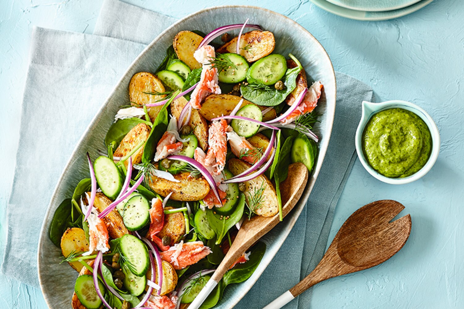 Potato & Crab Salad with Avocado Dressing Canadian Living