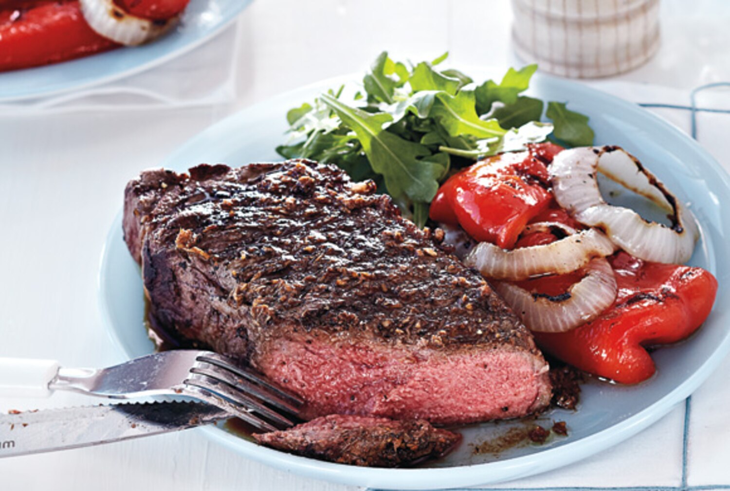 Horseradish Strip Loin With Grilled Peppers Canadian Living