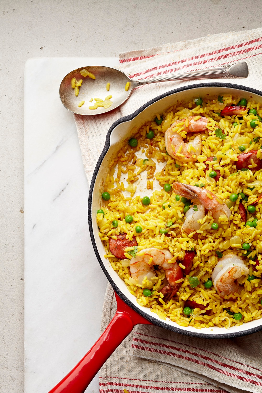 Saffron Brown Rice With Shrimp and Chorizo | Canadian Living