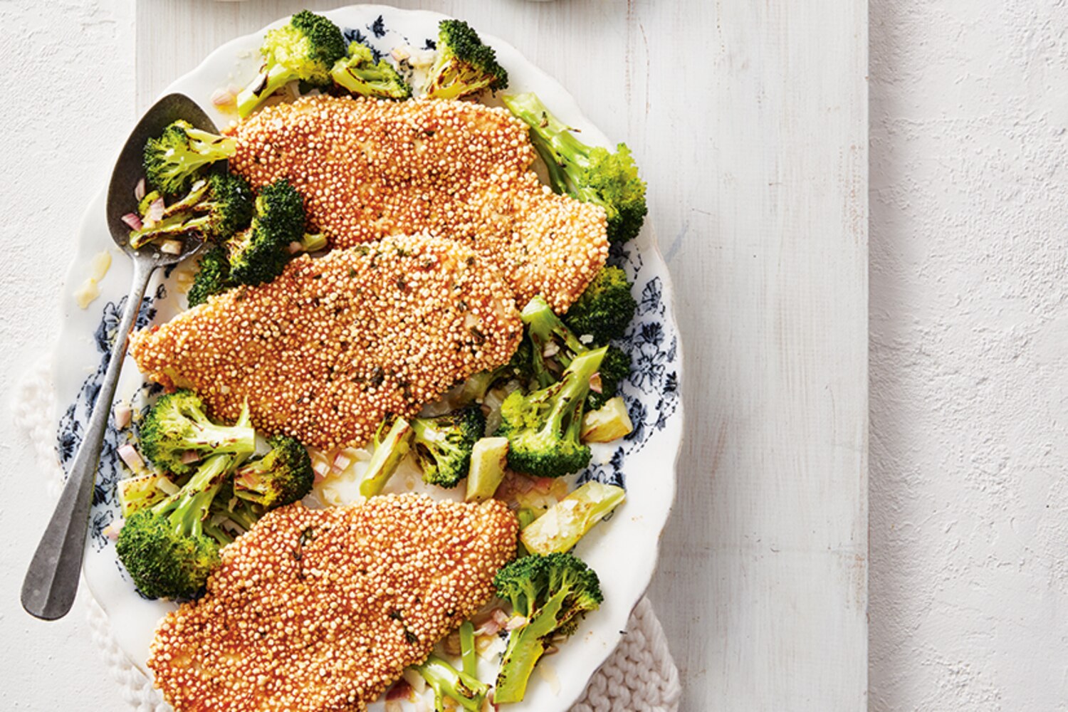 Quinoa-Crusted Chicken With Roasted Broccoli | Canadian Living