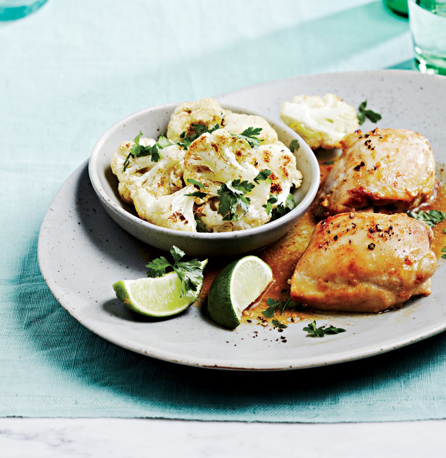 Honey-Lime Chicken With Roasted Spiced Cauliflower | Canadian Living
