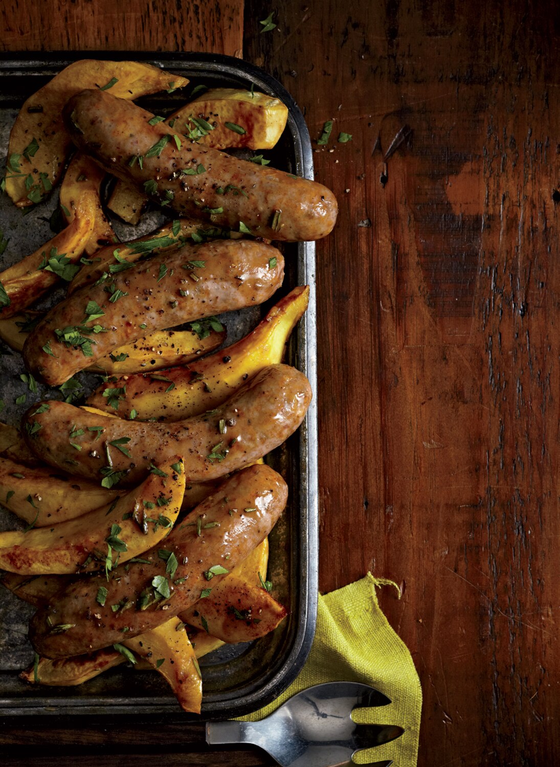 Maple-Glazed Squash and Sausages | Canadian Living