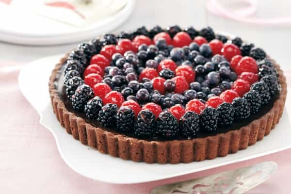 triple-berry chocolate tart