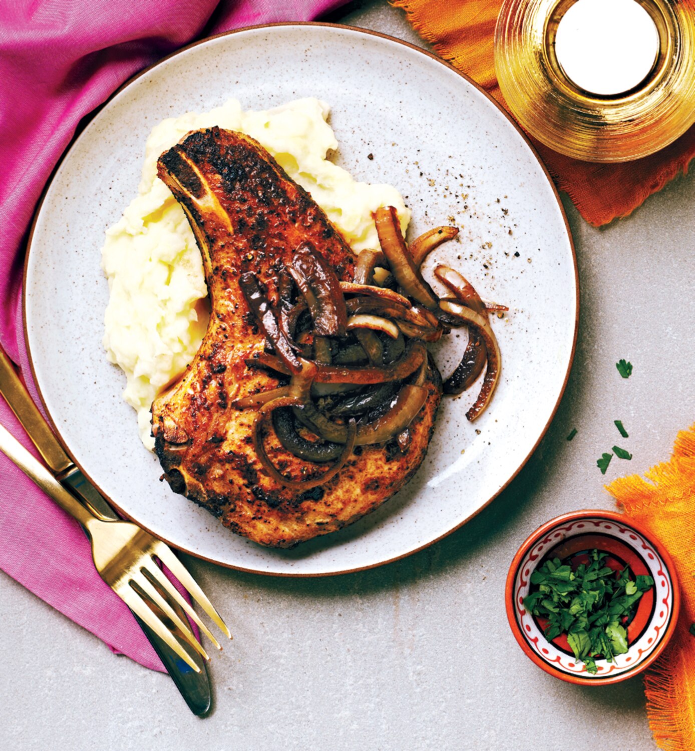 Spiced Pork Chops With Golden Onions | Canadian Living