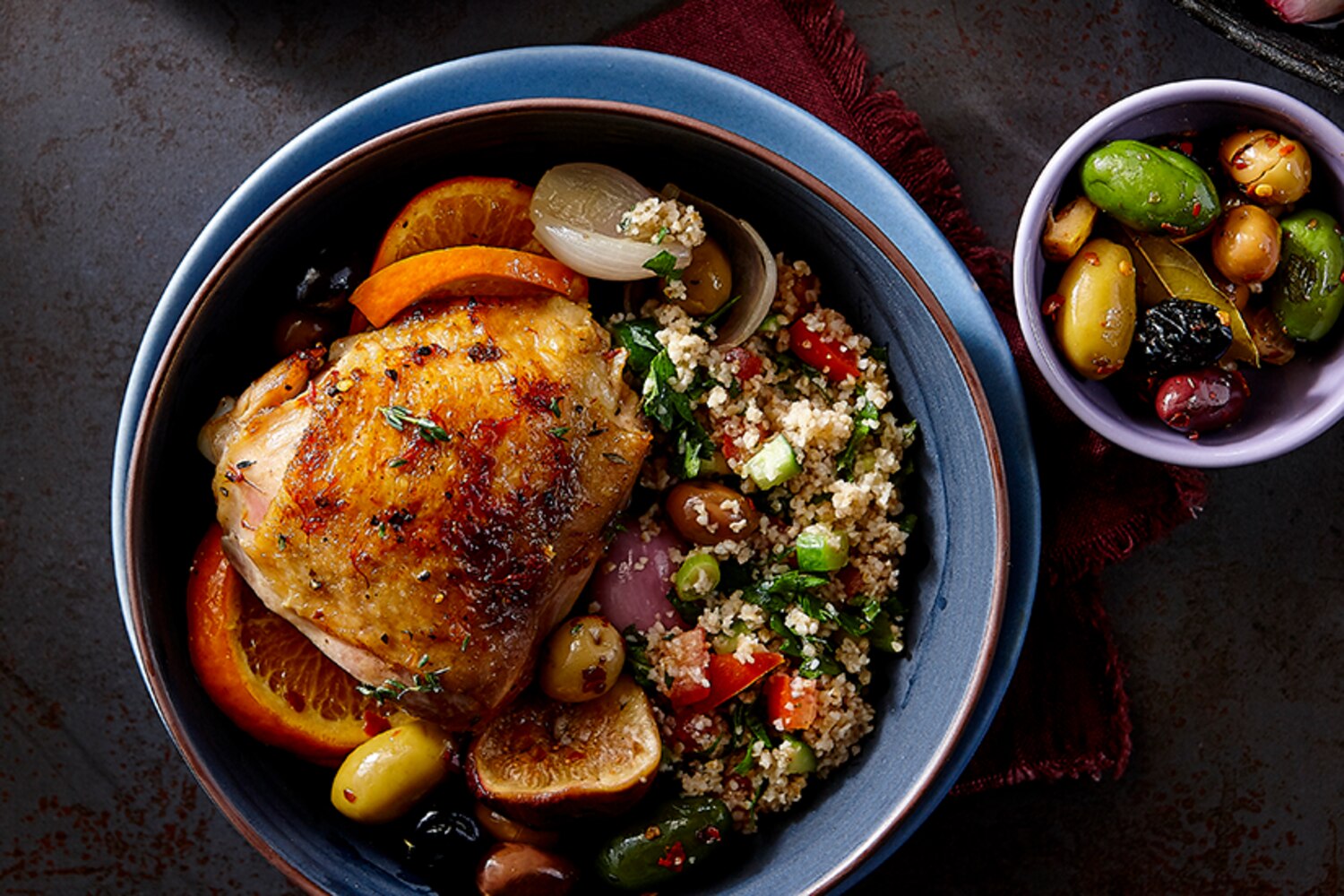Roast Chicken with Clementines, Figs & Tabbouleh | Canadian Living