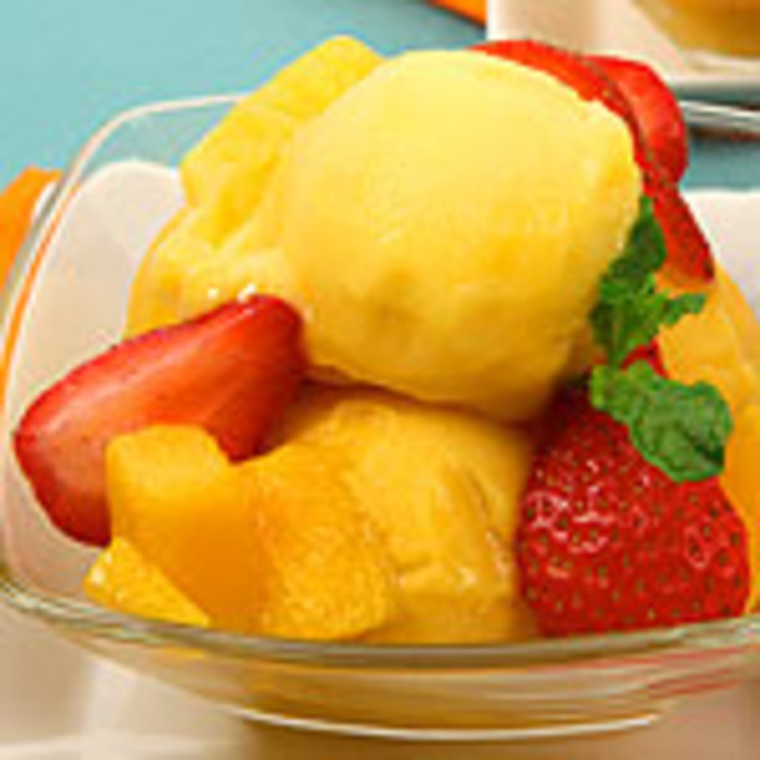 Mango Sorbet with Macerated Strawberries Canadian Living