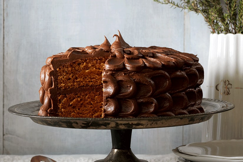 Spiced Pumpkin Layer Cake with Chocolate Icing Canadian Living