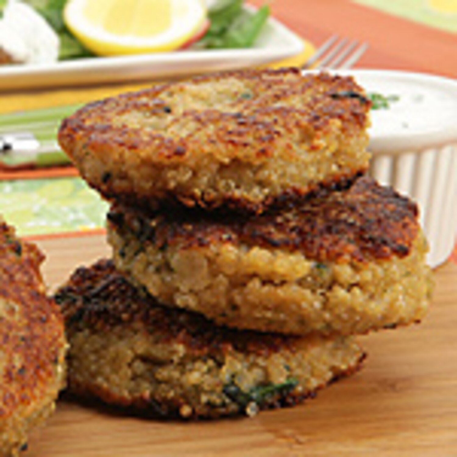 Quinoa Cakes with Lemon Yogurt Sauce Canadian Living