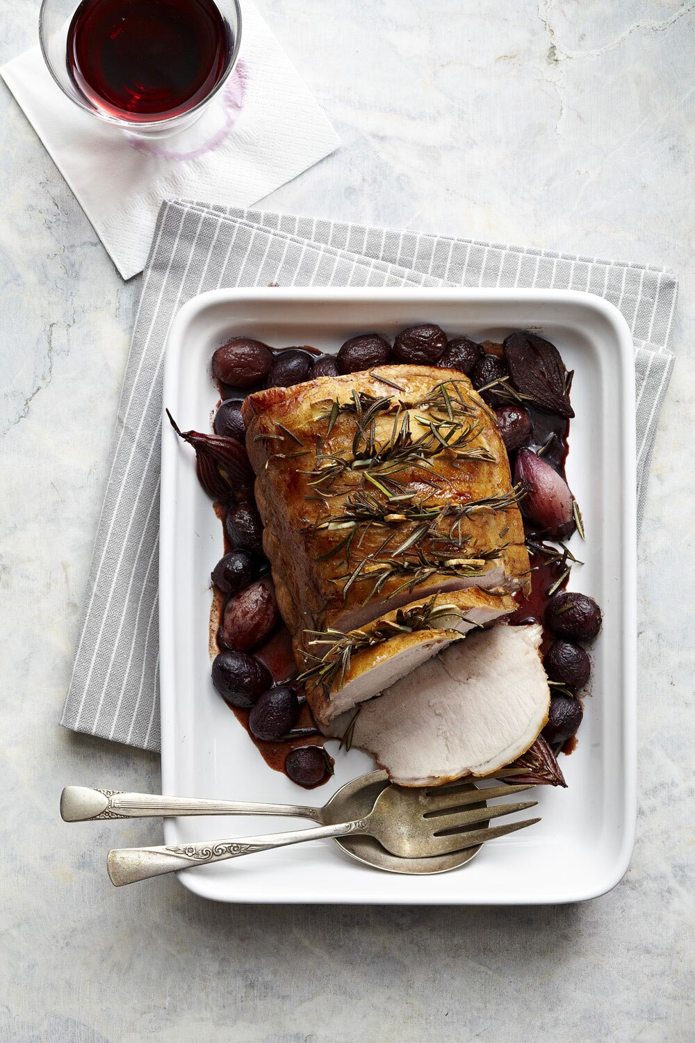 Roast Pork With Balsamic Roasted Grapes Canadian Living