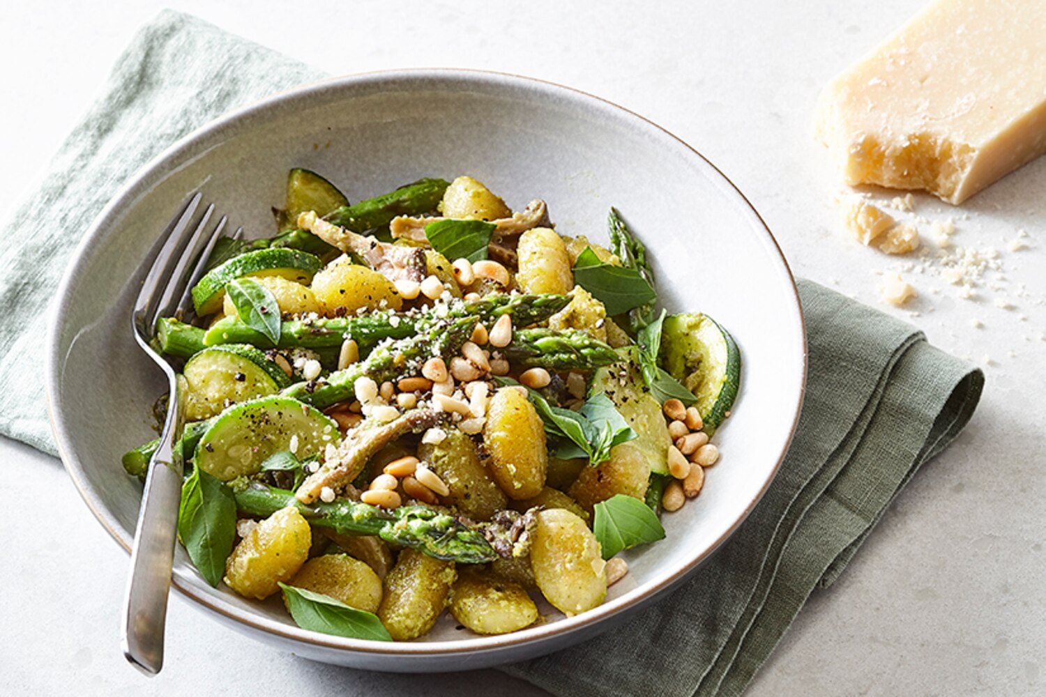 Creamy Pesto Gnocchi with Asparagus & Oyster Mushrooms Canadian Living