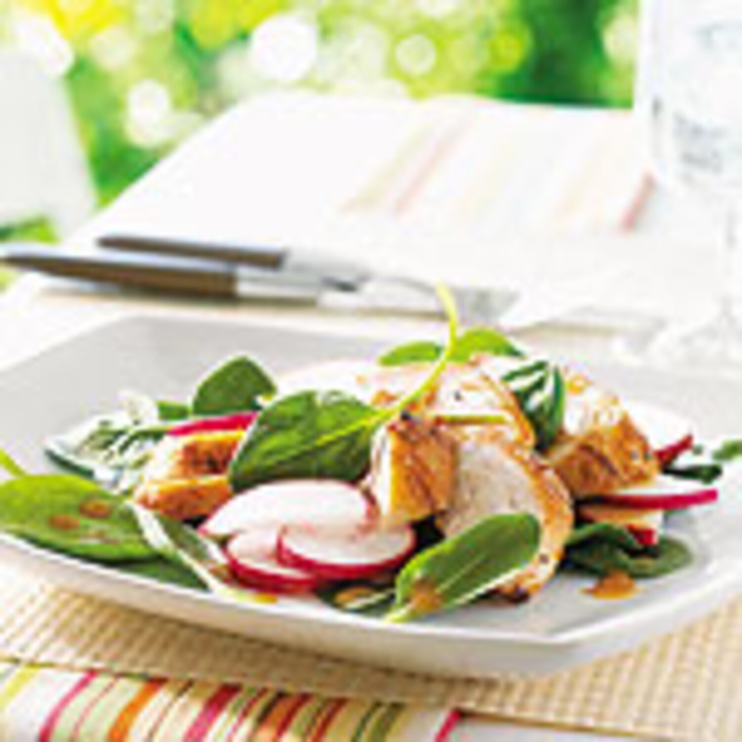 Spinach and Chicken Salad with Miso Vinaigrette Canadian Living