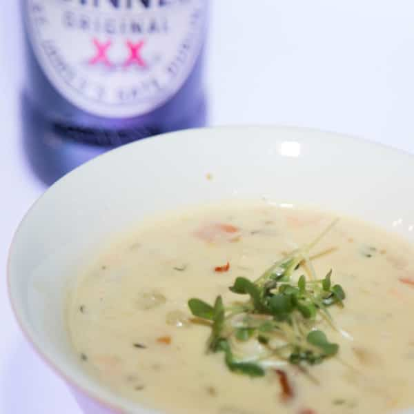 Seafood chowder with beer