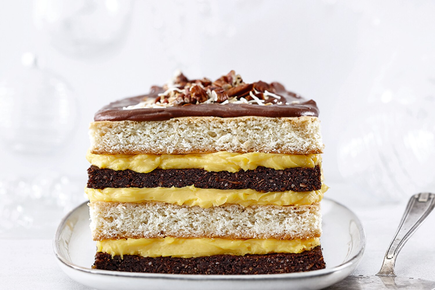 Brownie & Coconut Cream Layer Cake | Canadian Living