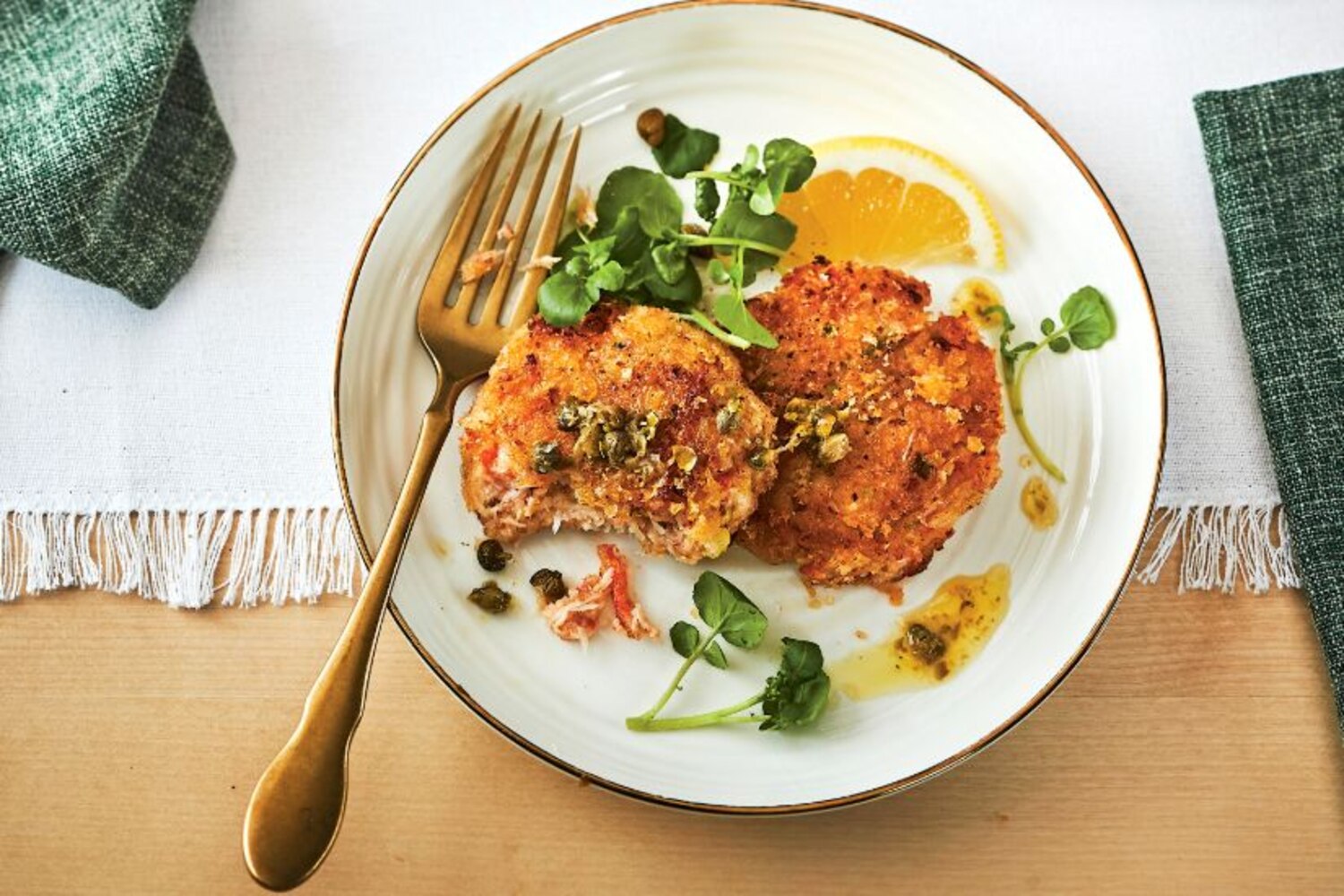 Crab Cakes With Lemon & Caper Vinaigrette | Canadian Living