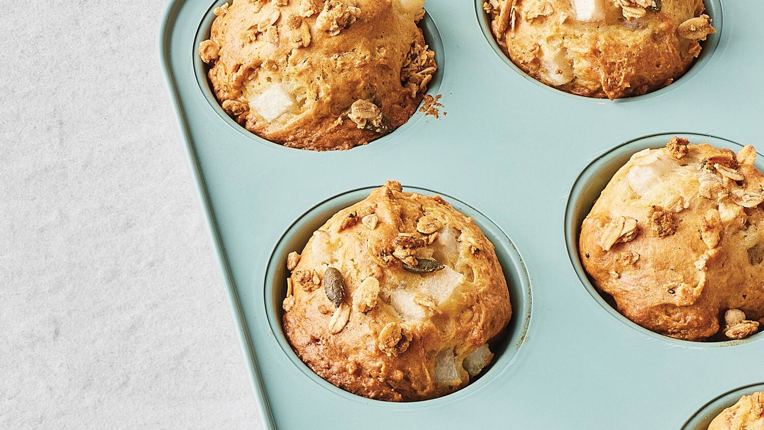 Pear Yogurt Granola Muffins Canadian Living how-to-make-an-easy-sourdough-starter-without-a-kitchen-scale