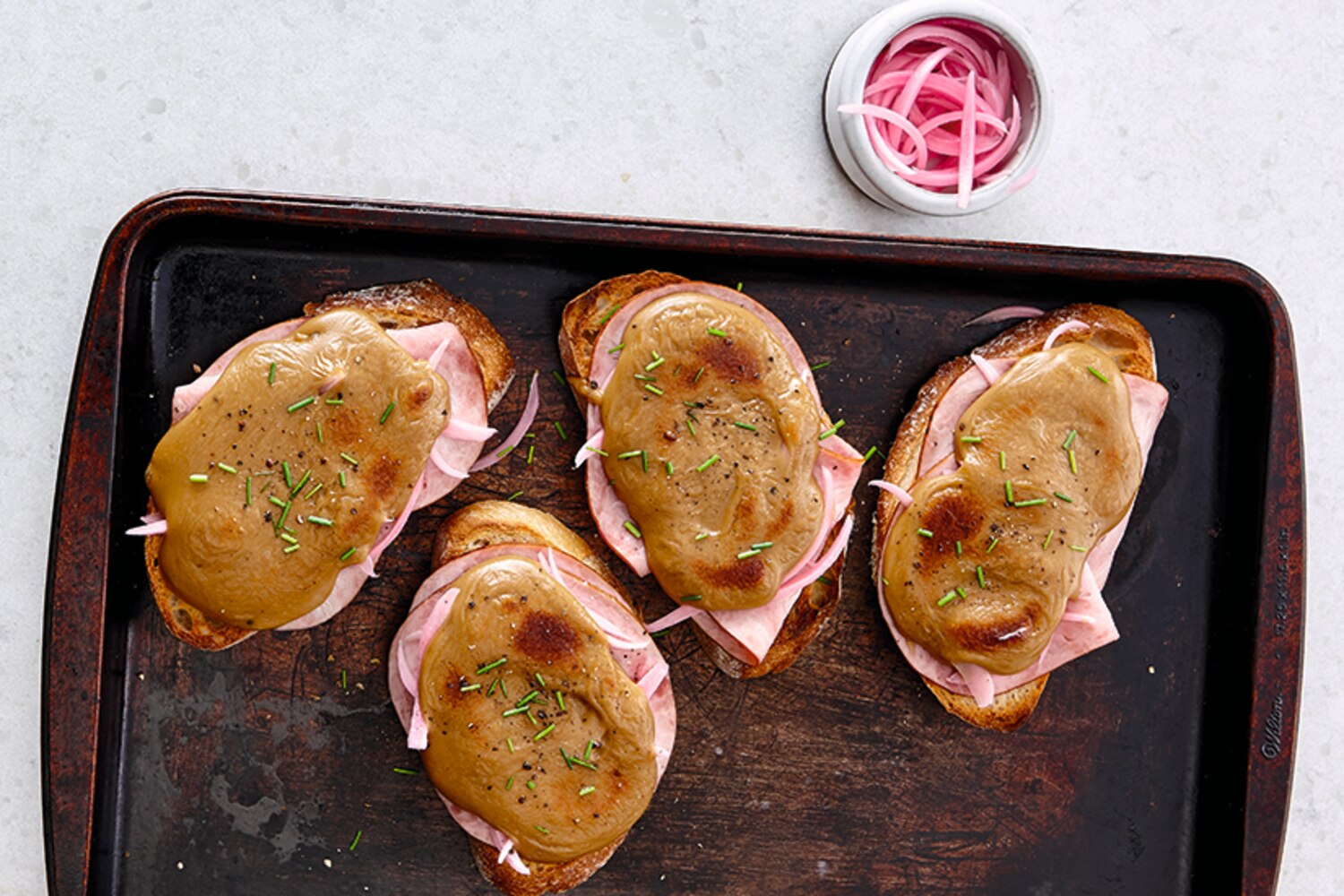 Welsh Rarebit with Smoked Ham & Pickled Onion | Canadian Living