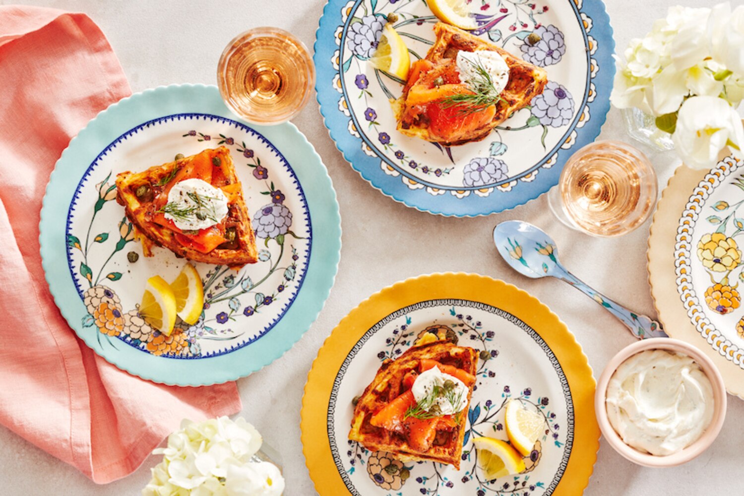 Rösti Waffles With Herb Cream Cheese Spread & Smoked Salmon | Canadian Living