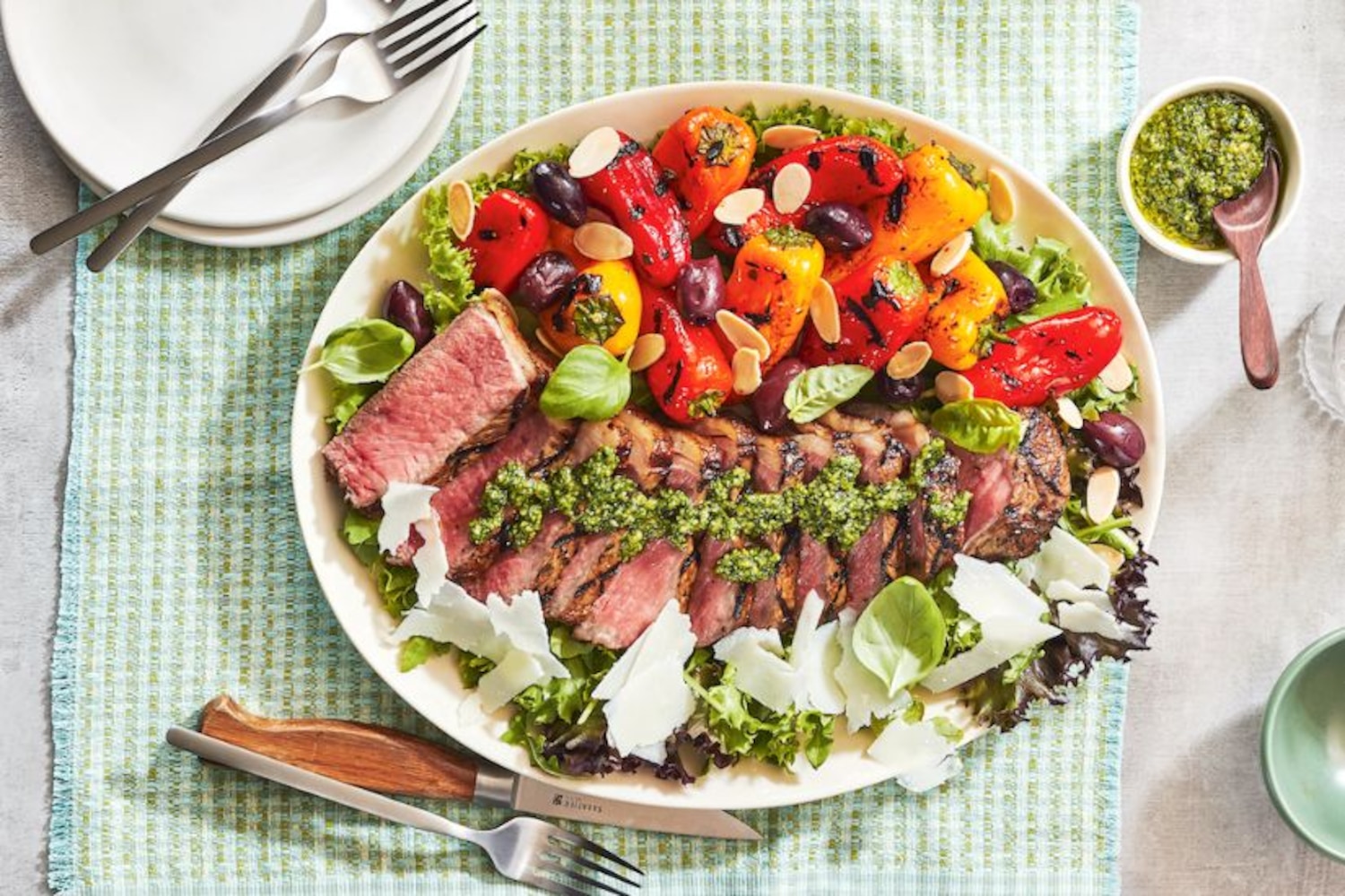 Steak & Pepper Salad With Rapini Pesto | Canadian Living