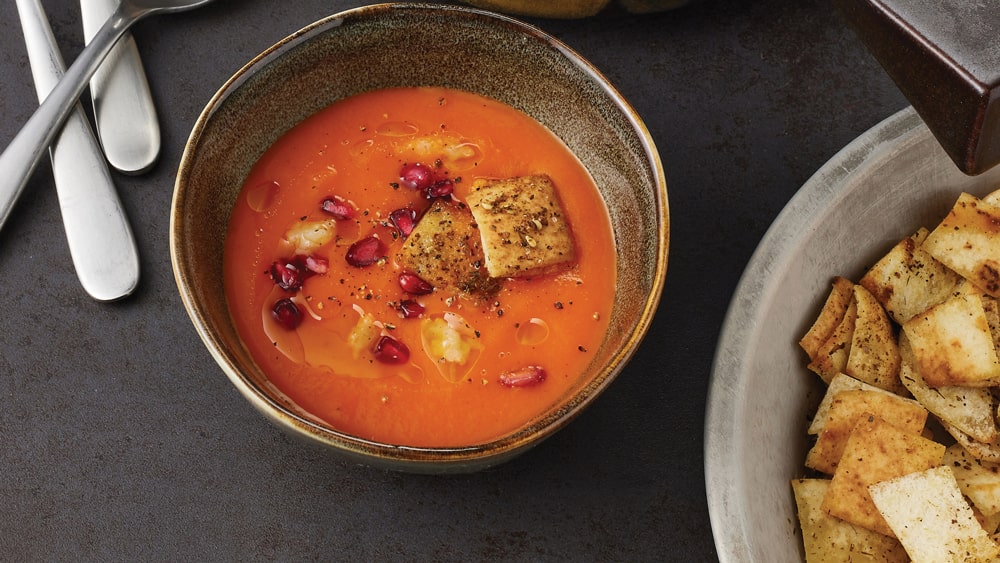 Roasted Red Pepper, Garlic & Sweet Potato Soup Canadian Living