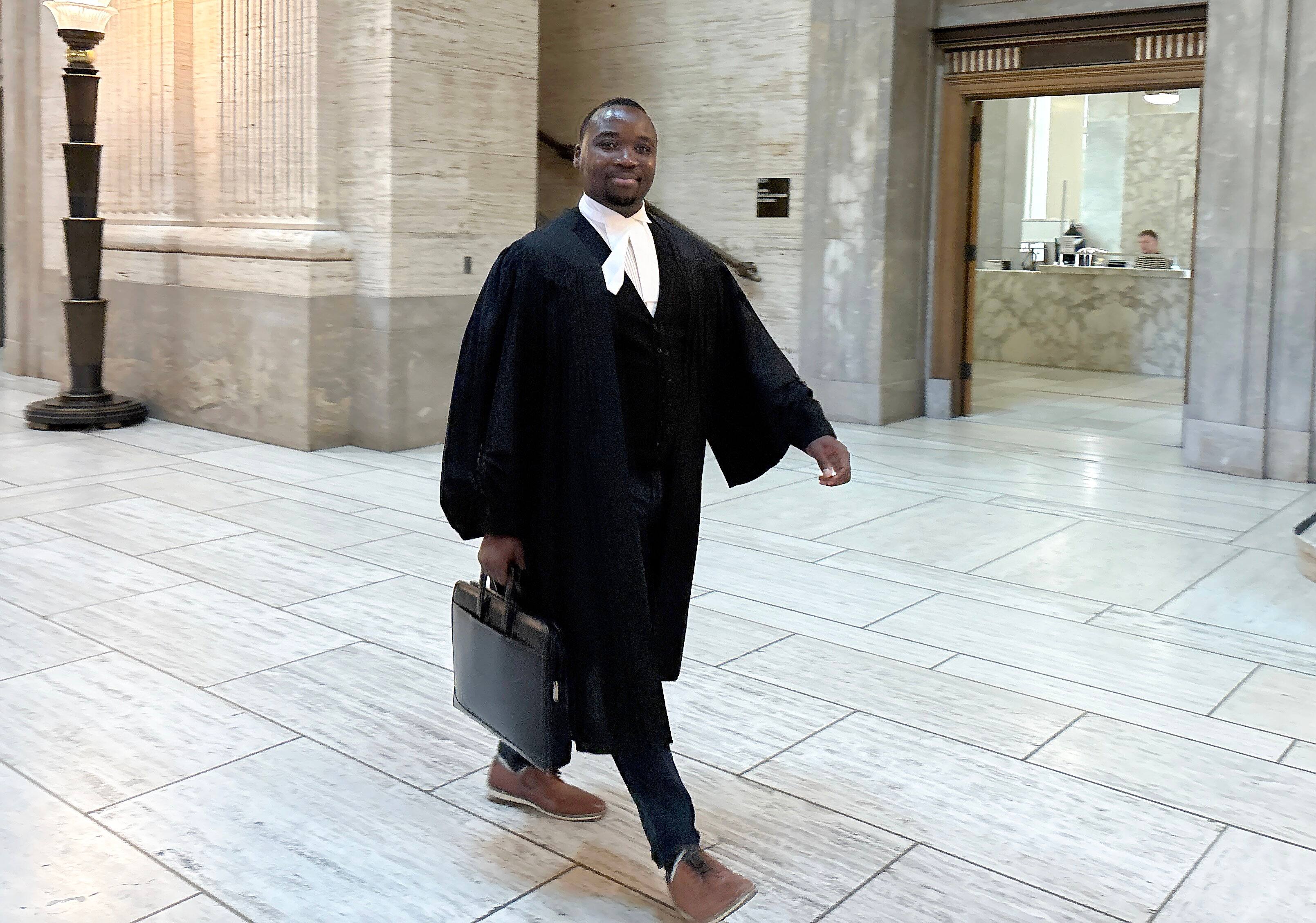 Yo Jonas Fadeu ante el Tribunal de Apelaciones de Quebec, viernes 10 de octubre de 2025.