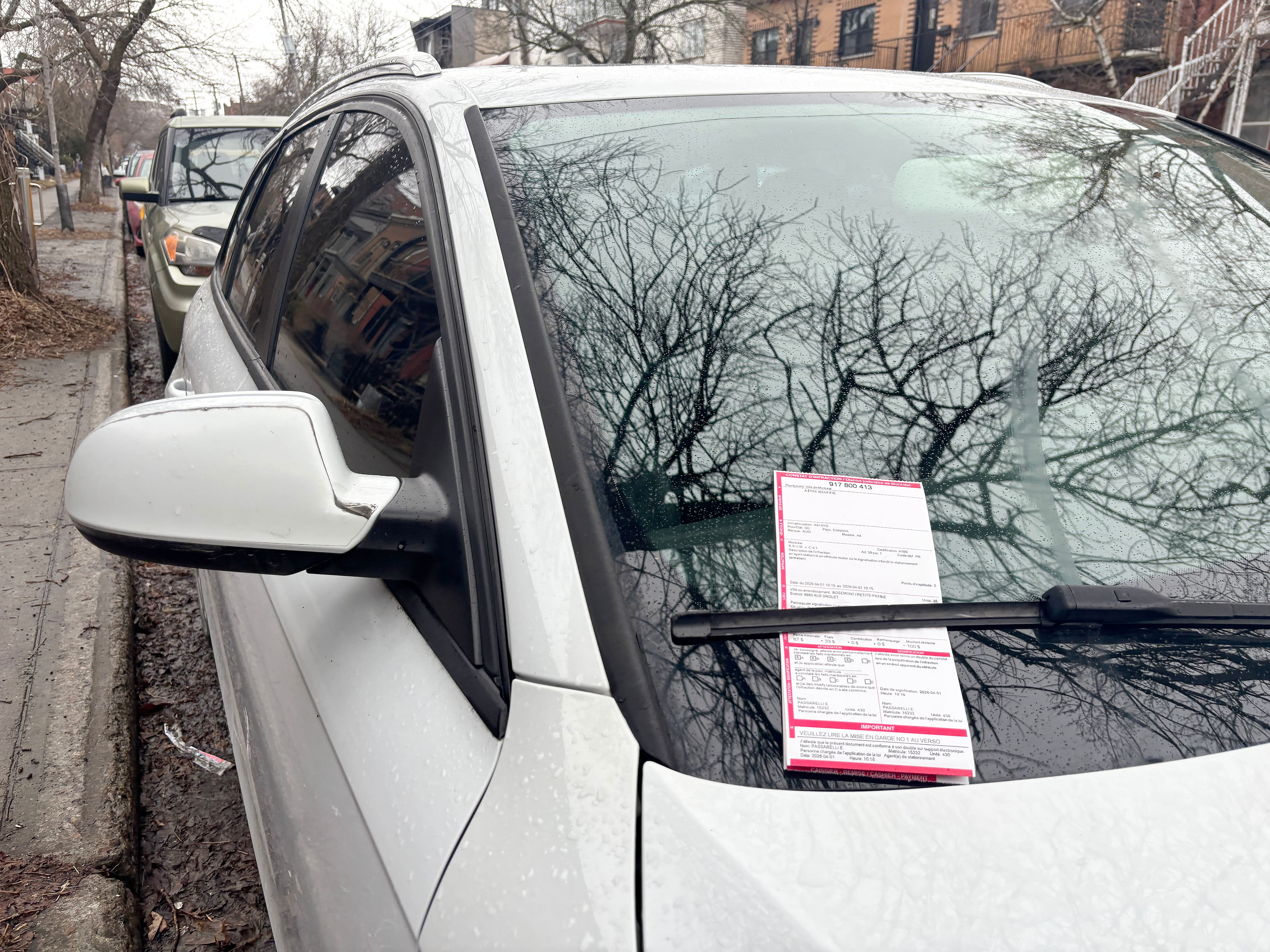 Début de la saison des tickets à Montréal: une mauvaise surprise pour de nombreux automobilistes