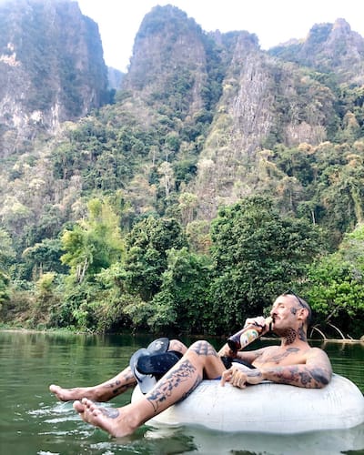 Frédéric Marinelli durante uno de sus muchos viajes.