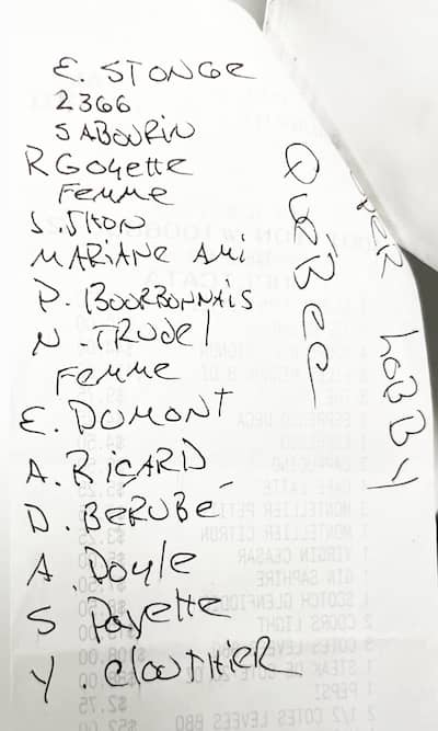 El 12 de marzo de 2024, miembros del ejecutivo de la construcción FTQ hicieron bombas en el restaurante Beffroi Steakhouse, del Palace Royal Hotel, en Quebec. La factura, de casi $ 2,000, fue reembolsada por la Unión Central sobre los gastos del vicepresidente Stéphane Payette (en Mortise).