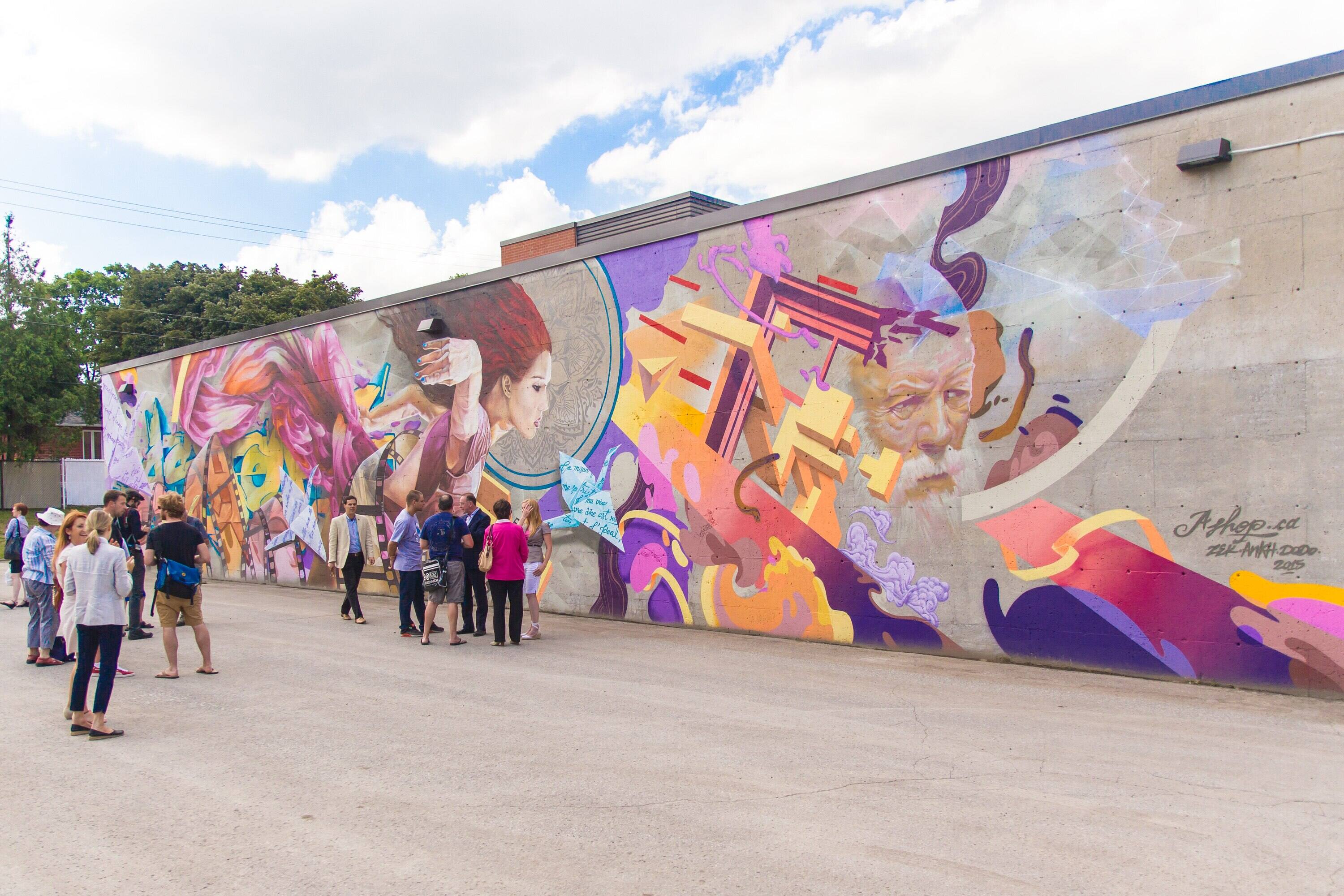 Mercier Est Inauguration D Une Murale Exterieure Derriere La Maison De La Culture 24 Heures Mtl