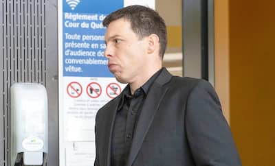 Christian Patrick Dauphinais (medallón) fue enviado a prisión el miércoles por haber matado a golpes a Frédéric Cardinal la tarde del 30 de marzo de 2021 en Châteauguay.