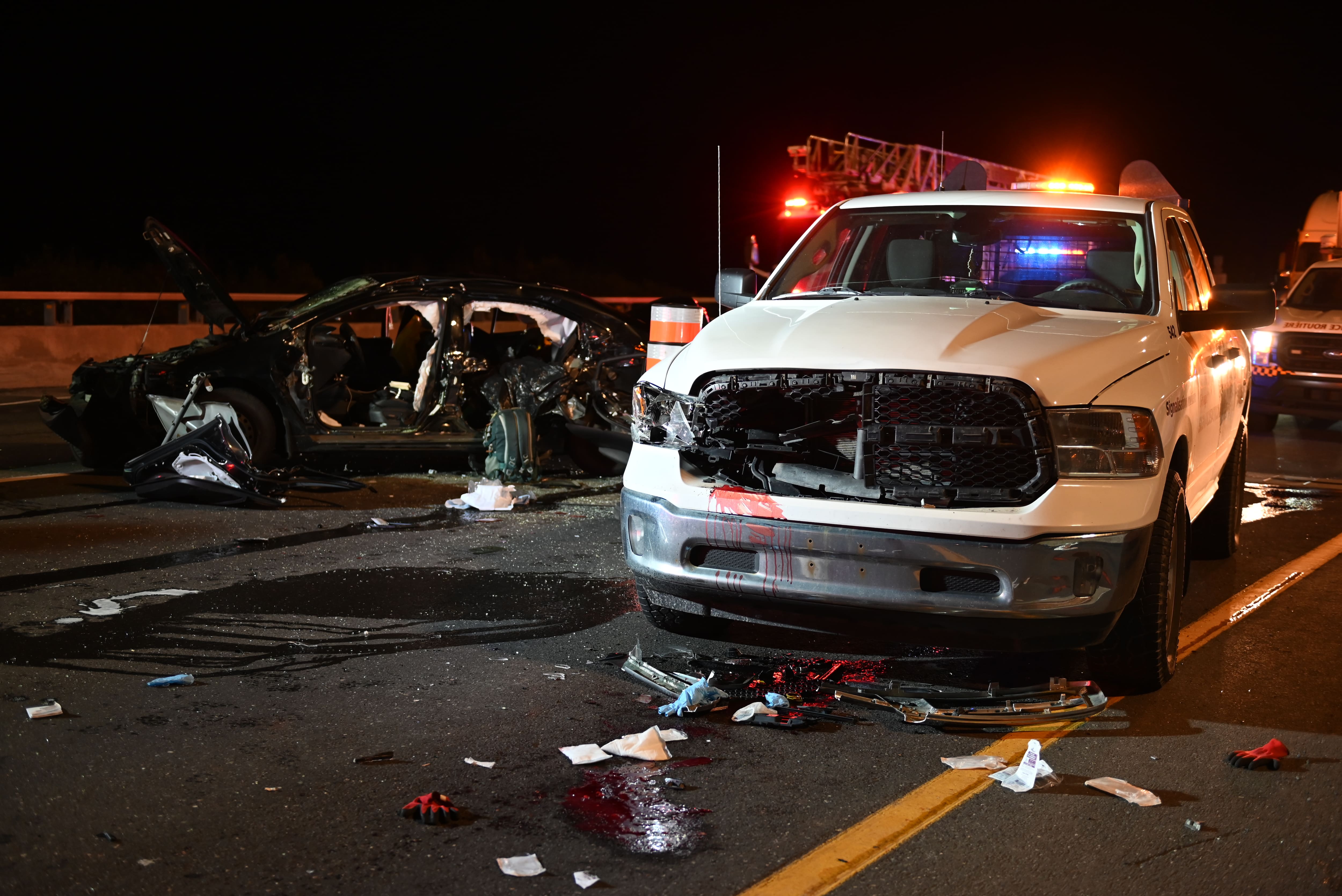 Un total de quatre véhicules ont été impliqués dans la collision.