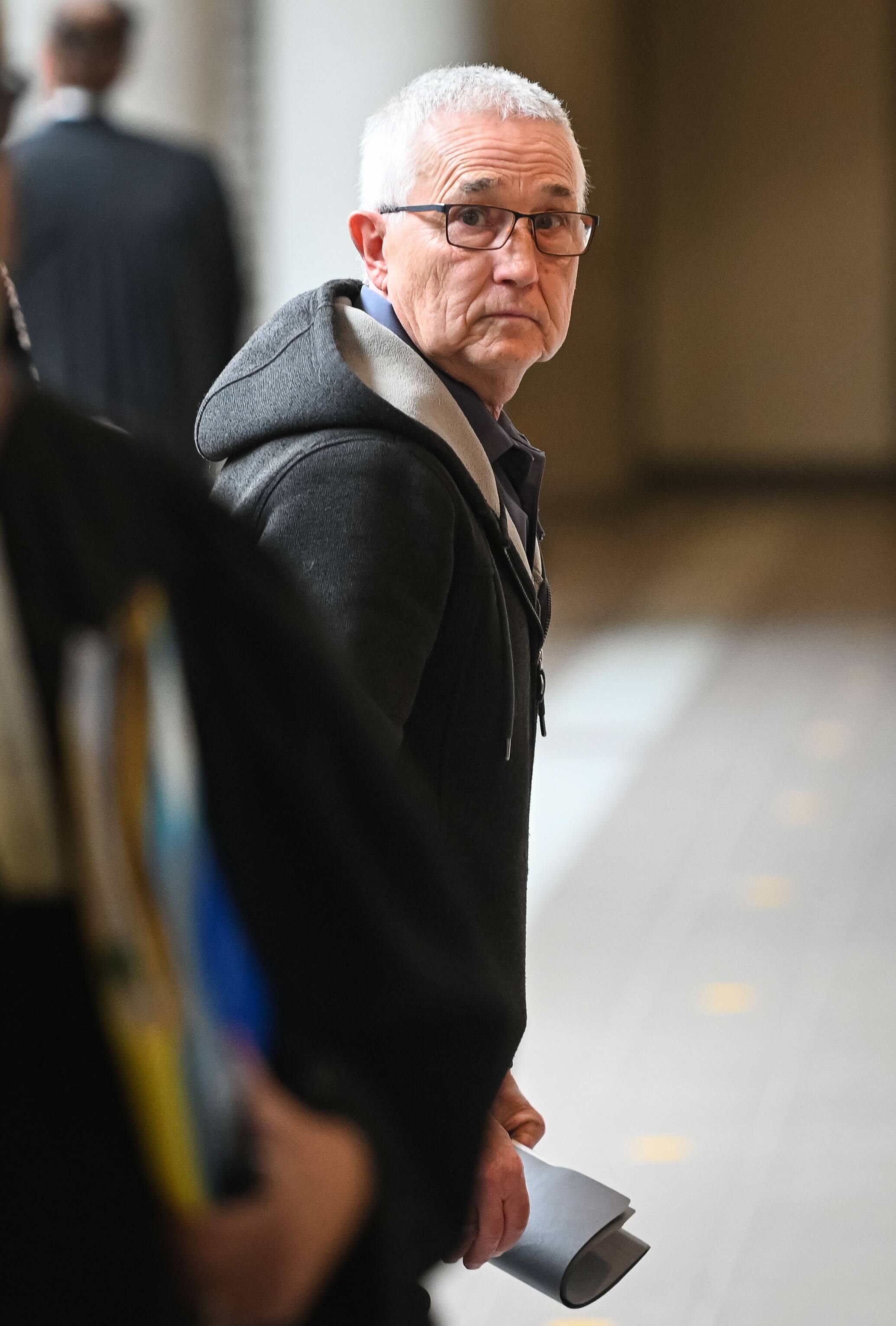 Pierre Lafontaine durante su declaración de culpabilidad en abril de 2024.