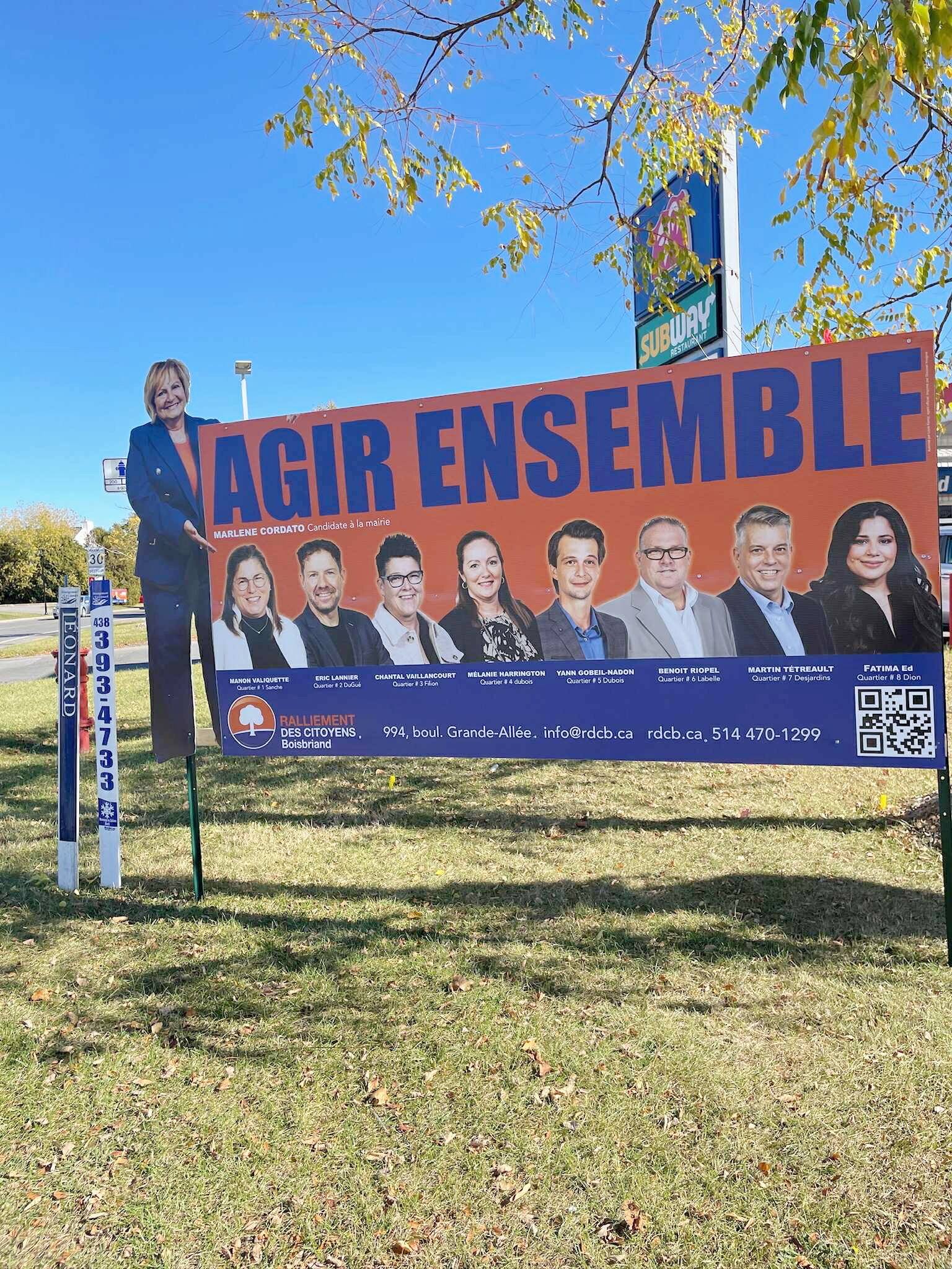 Cordato se postula nuevamente con el partido Le Ralliement des Citoyens de Boisbriand.