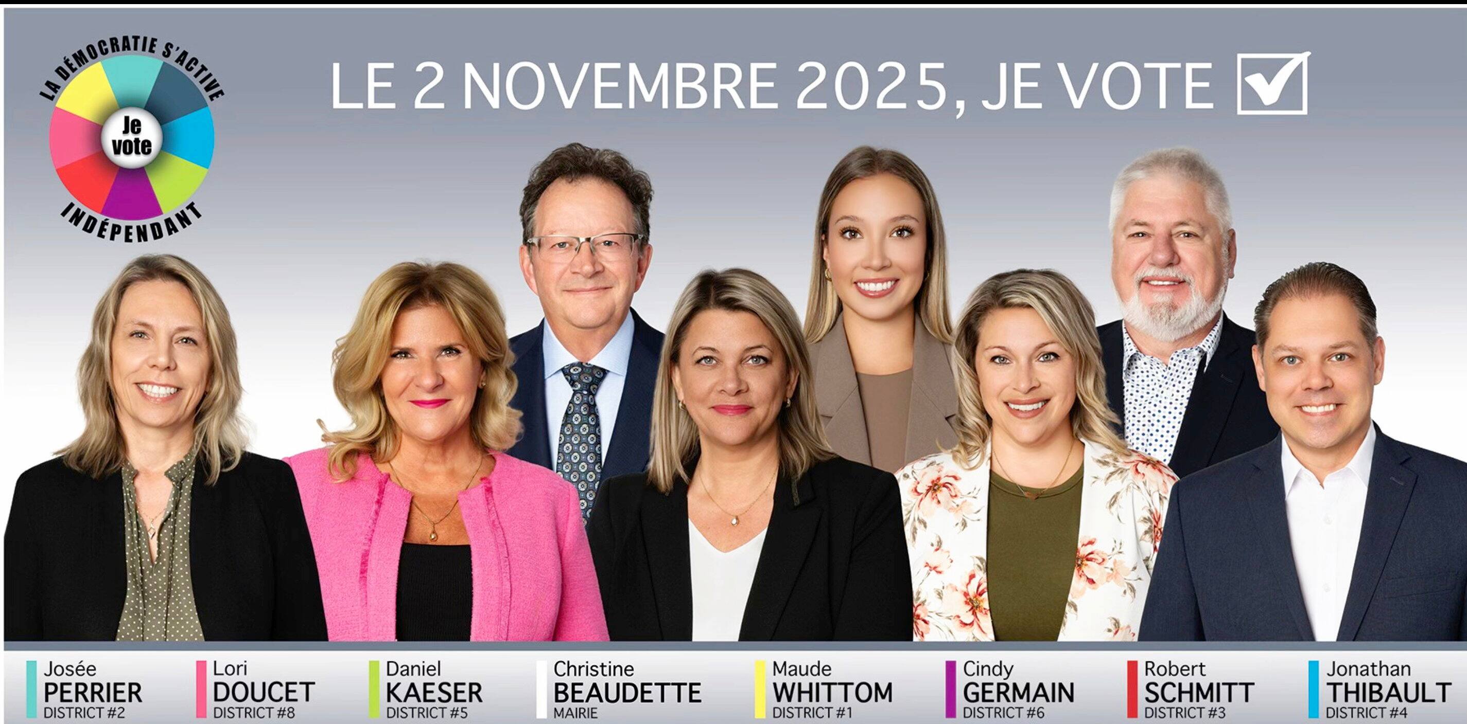 El grupo de candidatos independientes que se postulan con la Sra. Beaudette.