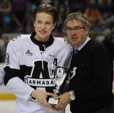 Samuel Poulin recebeu o título de jogo mais útil na classe AAA, no Tournoi pee-wee de 2014.