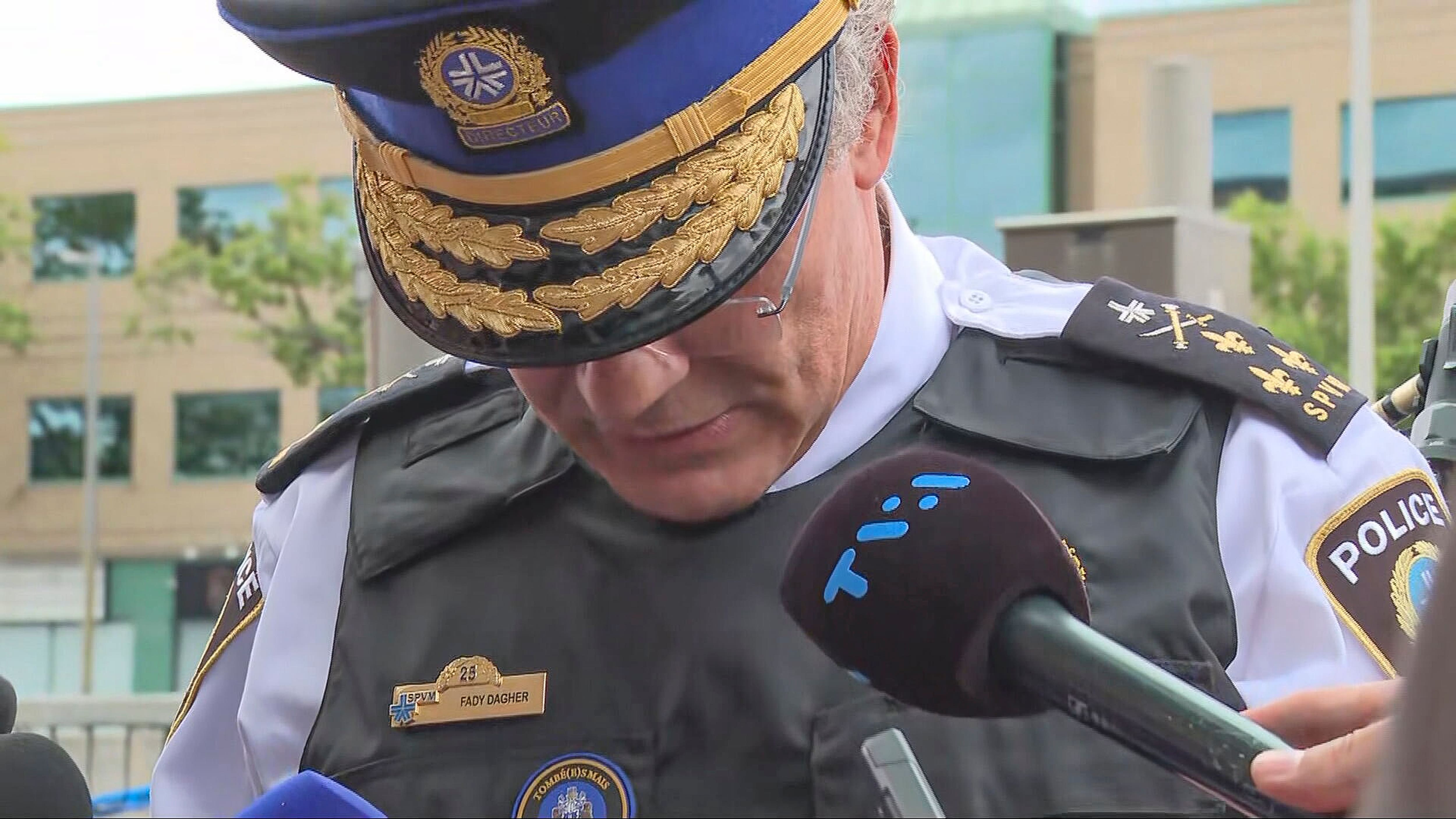Fady Dagher, chef du Service de police de la Ville de Montréal (SPVM), lors de son point de presse après la fusillade.