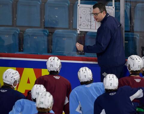 James Malatesta and Zachary Bolduc were all smiles at Remparts practice Sunday followingnoon at the McArthur Island Sport Event Center in Kamloops.