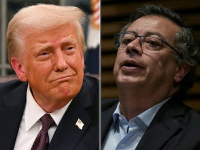O presidente dos EUA, Donald Trump, e o presidente da Colômbia, Gustavo Petro.