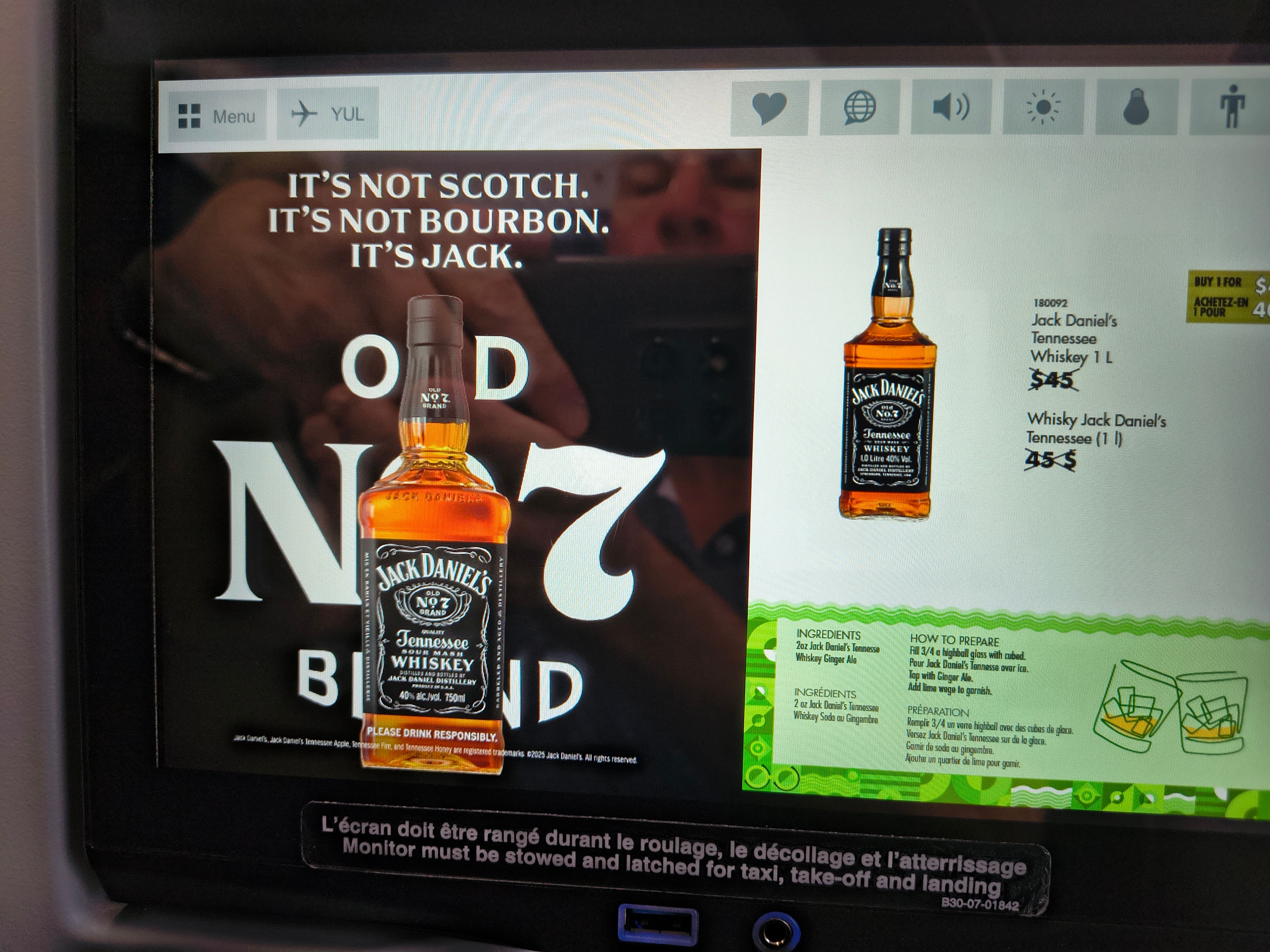 Air Transat retirera le Jack Daniel’s et les Marlboro de ses avions