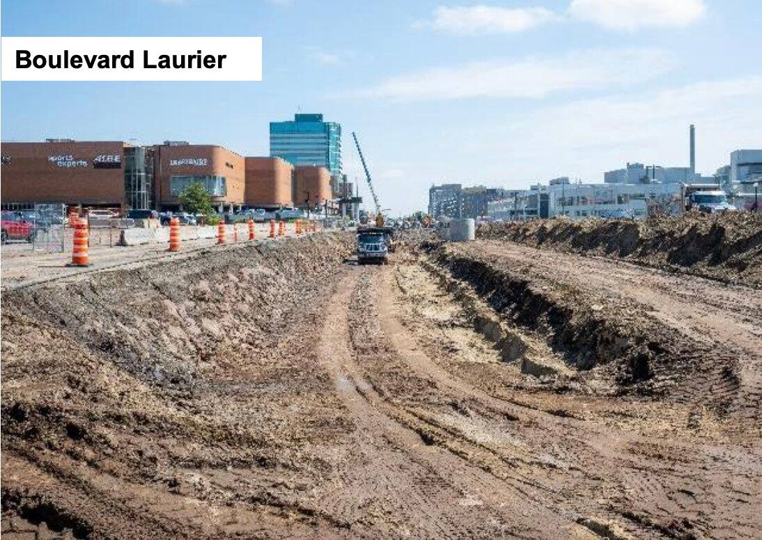Les travaux du tramway se déroulent partout dans la ville à l’été 2026. La Ville déplace les infrastructures souterraines sur le boulevard Laurier.