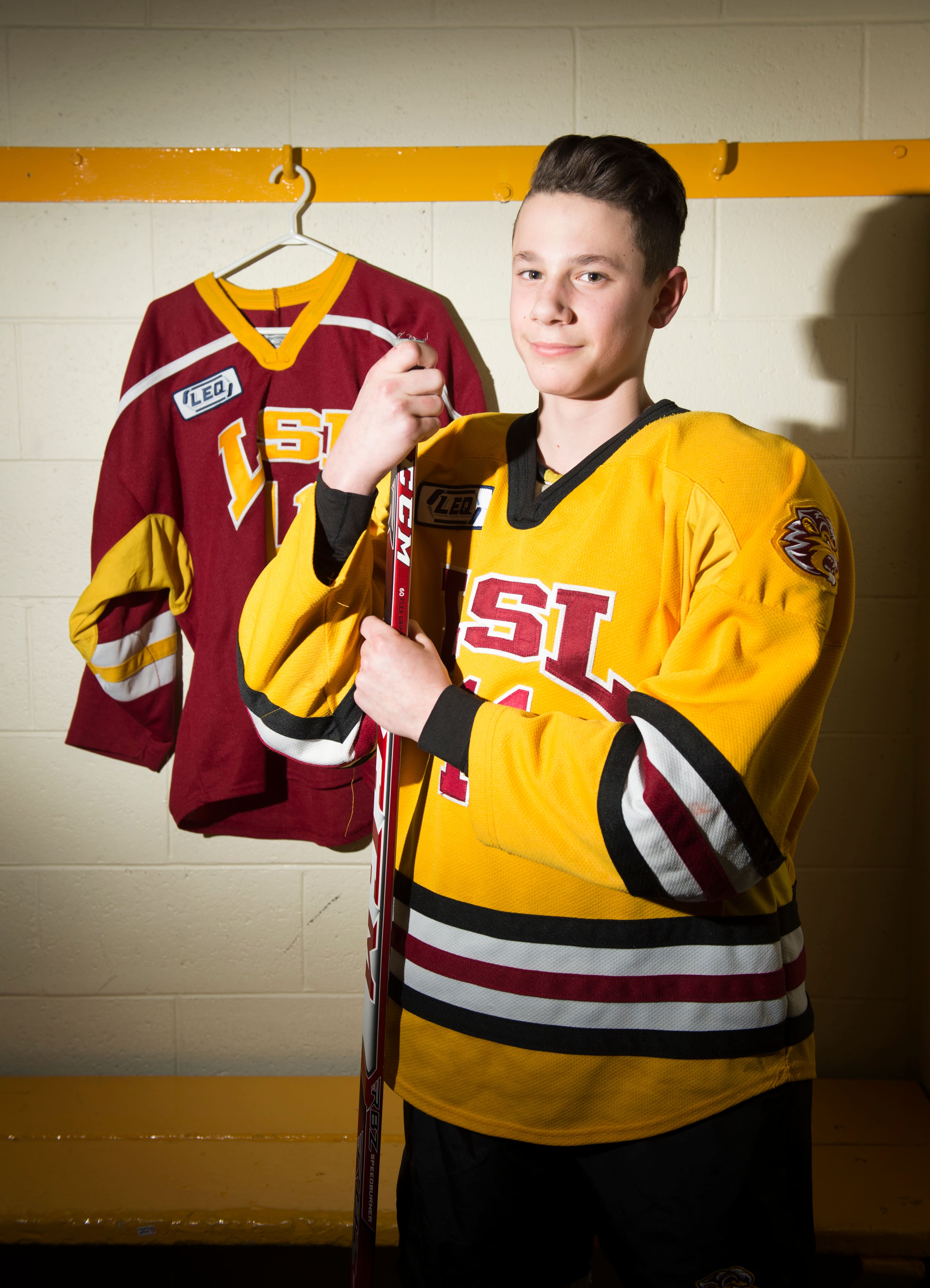 James Malatesta quando foi lançado pelos Leões do Lac Saint-Louis Nord.