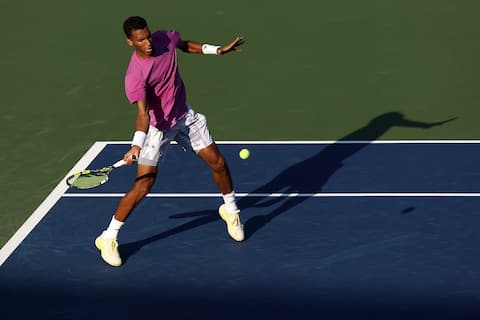 Félix Auger-Aliassime lors de son match de lundi à Flushing Meadows.