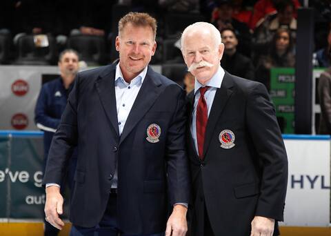 Daniel Alfredsson received his Hockey Hall of Fame jacket from the great Lanny McDonald.