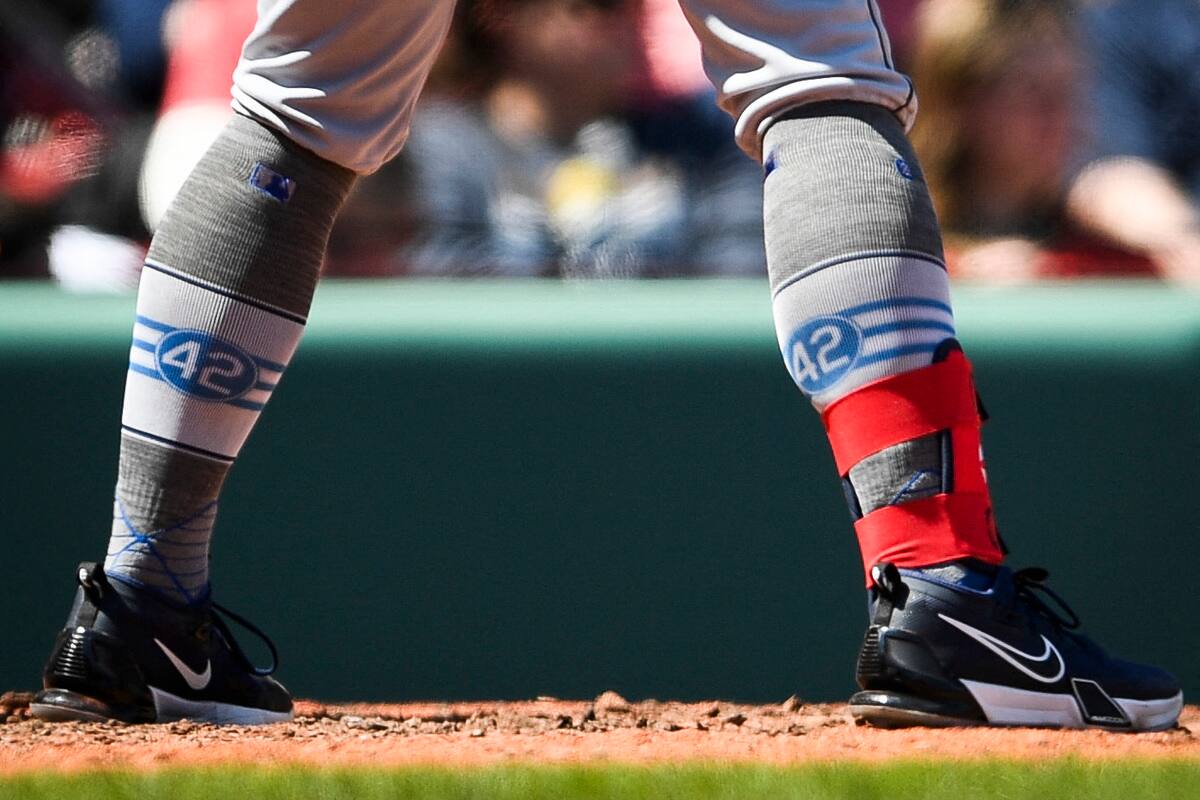 Poignée De Batte De Baseball LizardSkin - Jackie Robinson Day - Bleu Et Blanc - 0,5 Mm - Neuf
