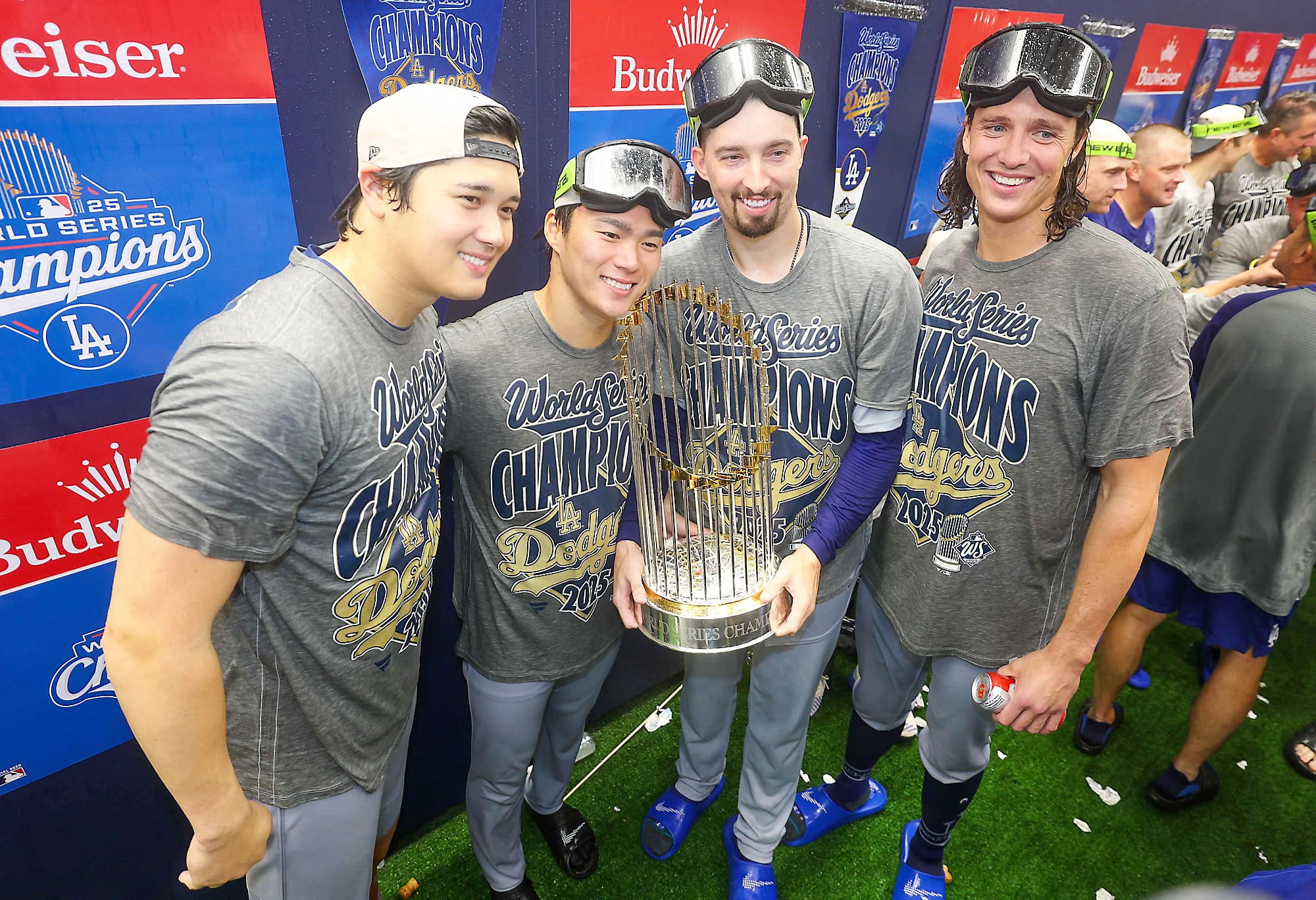 Sur cette photo, il y a 1,4 G$. C’est le salaire que ces quatre joueurs recevront avec les Dodgers.